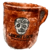 A cup with a skull on it