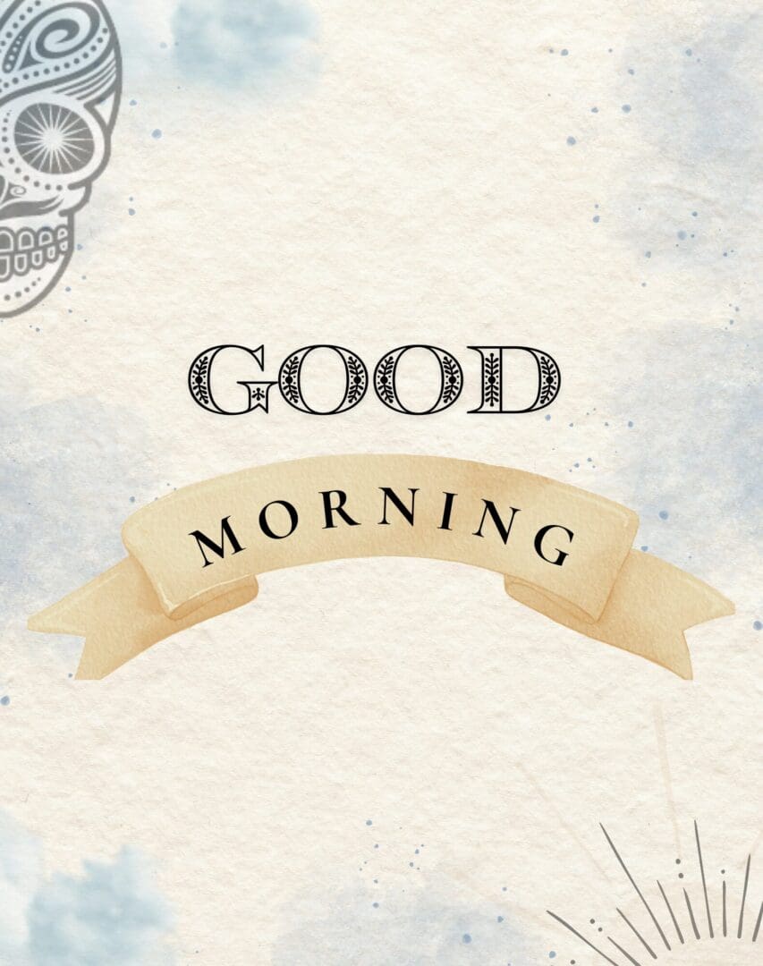 Good morning banner with watercolor background.